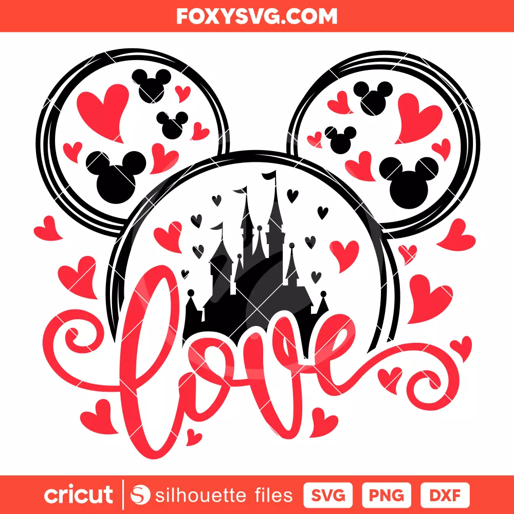 Love Mickey Svg, Valentine’s Day Svg, Disney Svg, Cricut, Silhouette SVG Cut File