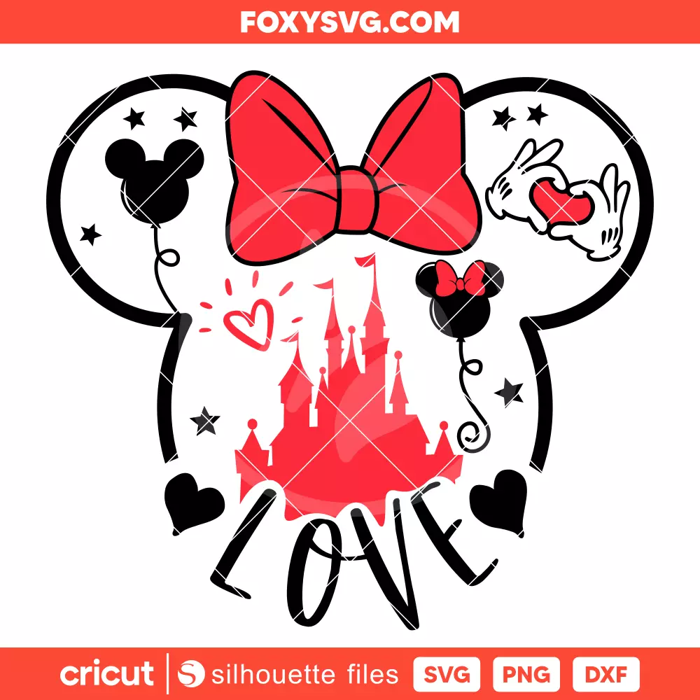Love Minnie Mouse Svg, Valentine’s Day Svg, Disney Svg, Cricut, Silhouette SVG Cut File