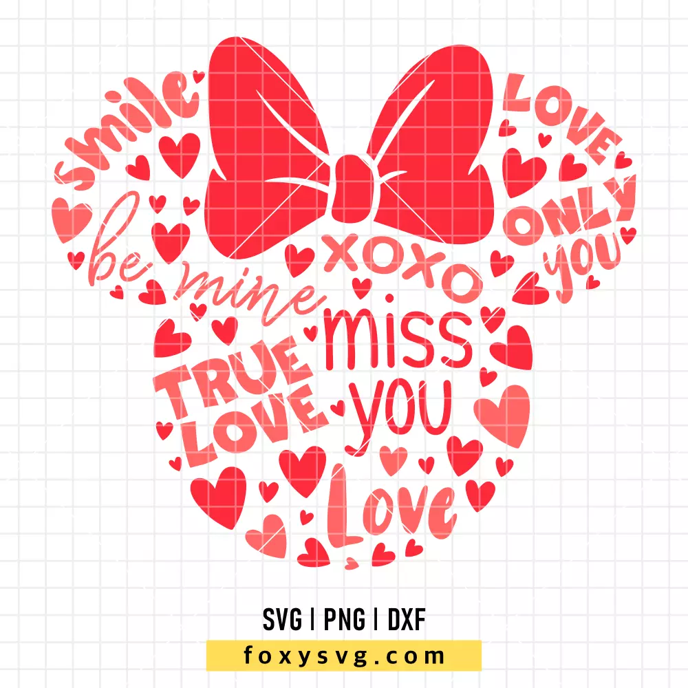 Love Words Minnie SVG, PNG | Disney SVG Cut File for Cricut & Silhouette