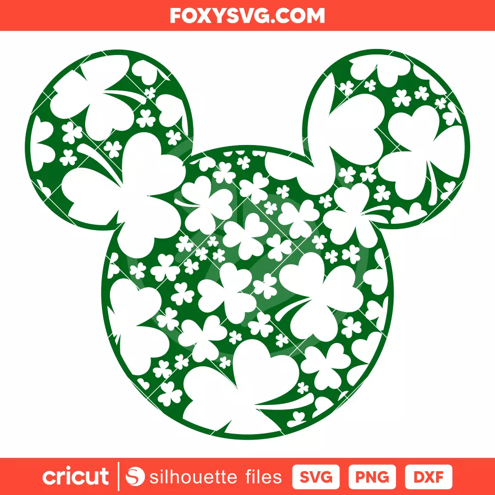 Lucky Shamrock Mickey Svg, St. Patrick’s Day Svg, Disney Svg, Cricut, Silhouette SVG Cut File