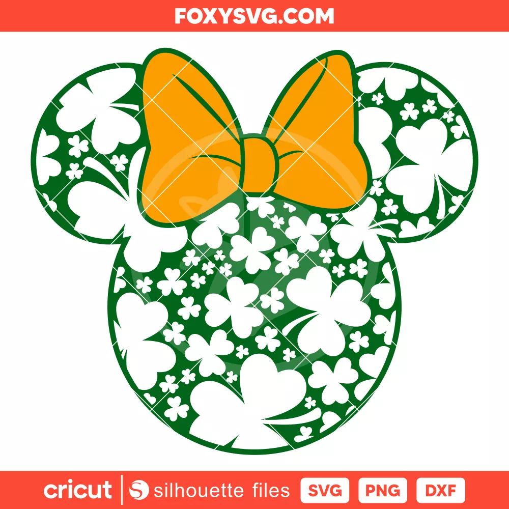 Lucky Shamrock Minnie Svg, St. Patrick’s Day Svg, Disney Svg, Cricut, Silhouette SVG Cut File