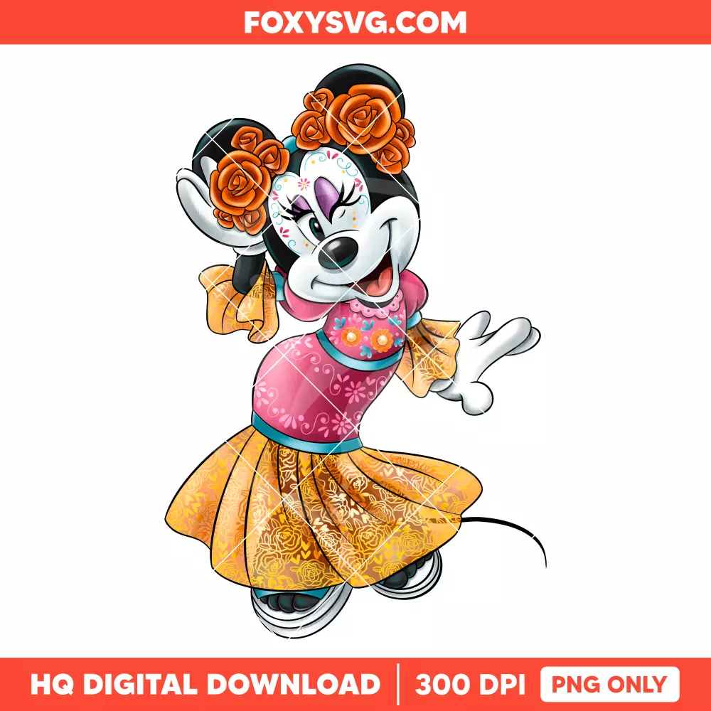 Minnie El Día de Muertos PNG, Mexico PNG, Disney PNG, Sublimation PNG