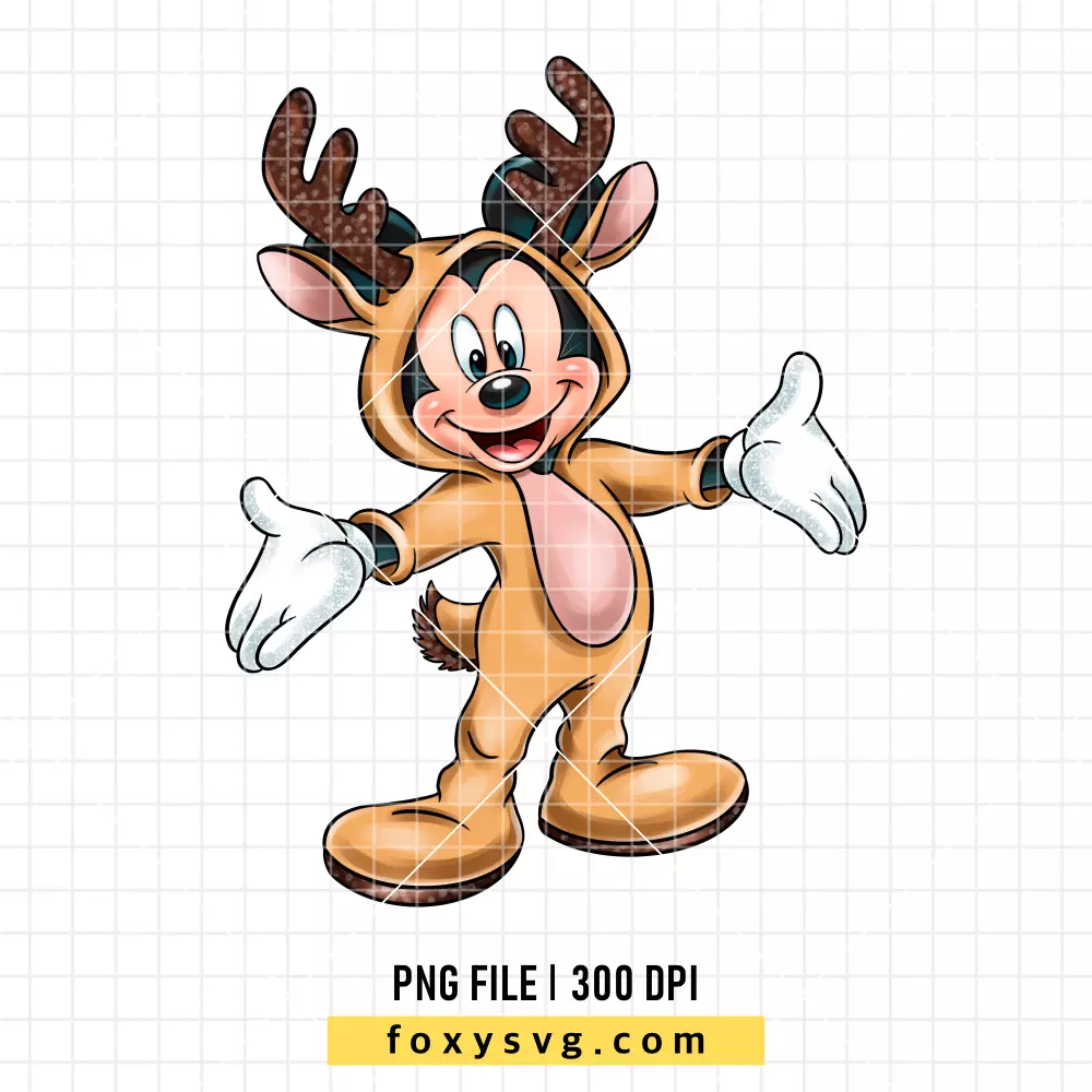 Mickey Christmas Deer PNG, Christmas PNG, Disney PNG, Sublimation PNG