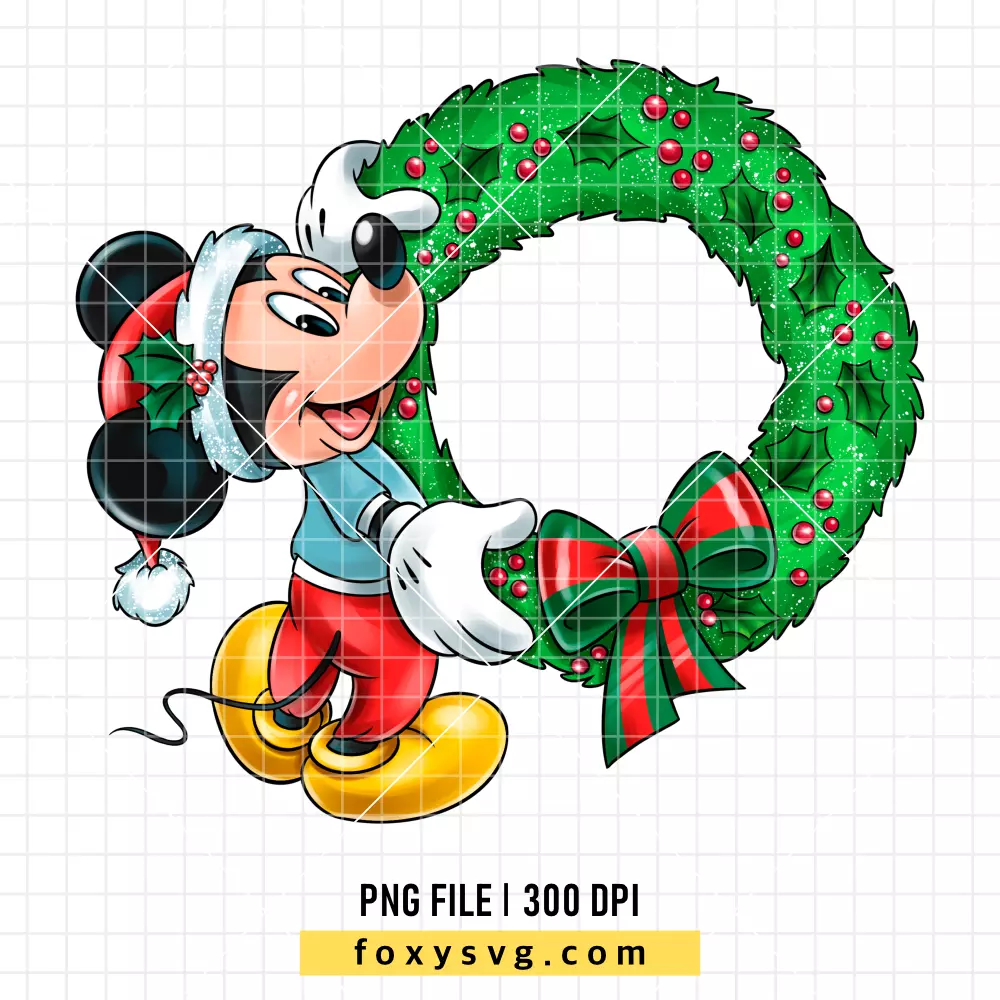 Mickey Christmas Wreath PNG, Christmas PNG, Disney PNG, Sublimation PNG