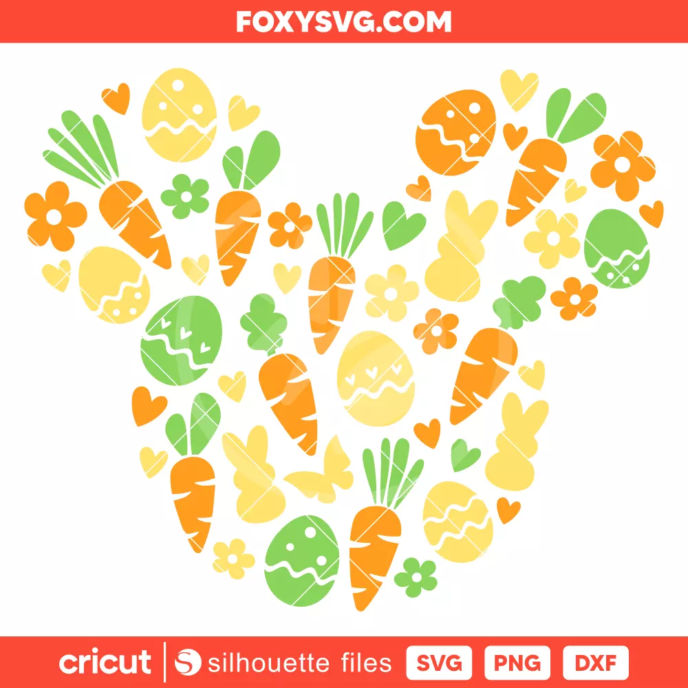 Mickey Easter Carrots Svg, Happy Easter Svg, Disney Svg, Cricut, Silhouette SVG Cut File