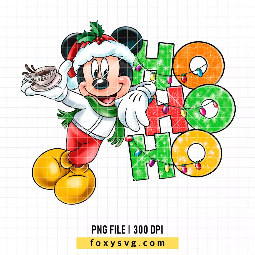 Mickey Ho Ho Ho Christmas PNG, Christmas PNG, Disney PNG, Sublimation PNG