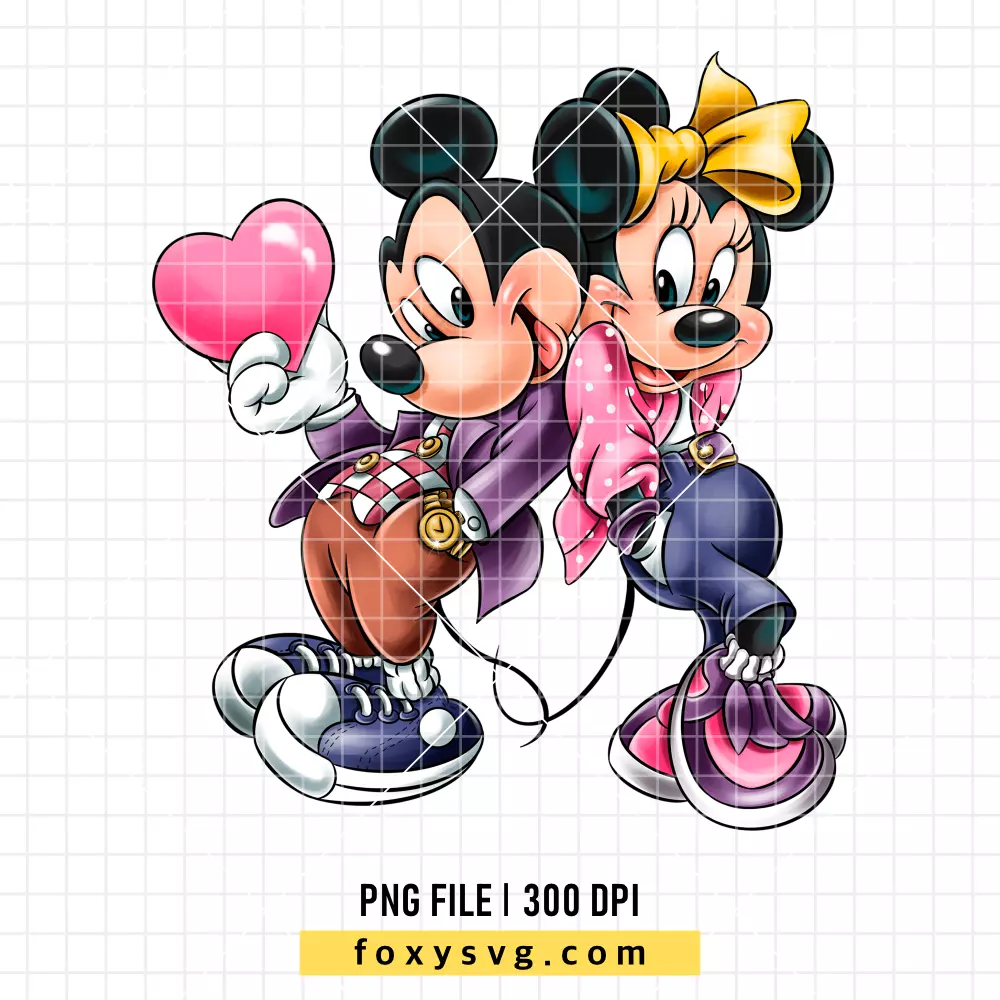 Mickey & Minnie Valentine PNG, Valentine’s Day PNG, Disney PNG, Sublimation PNG
