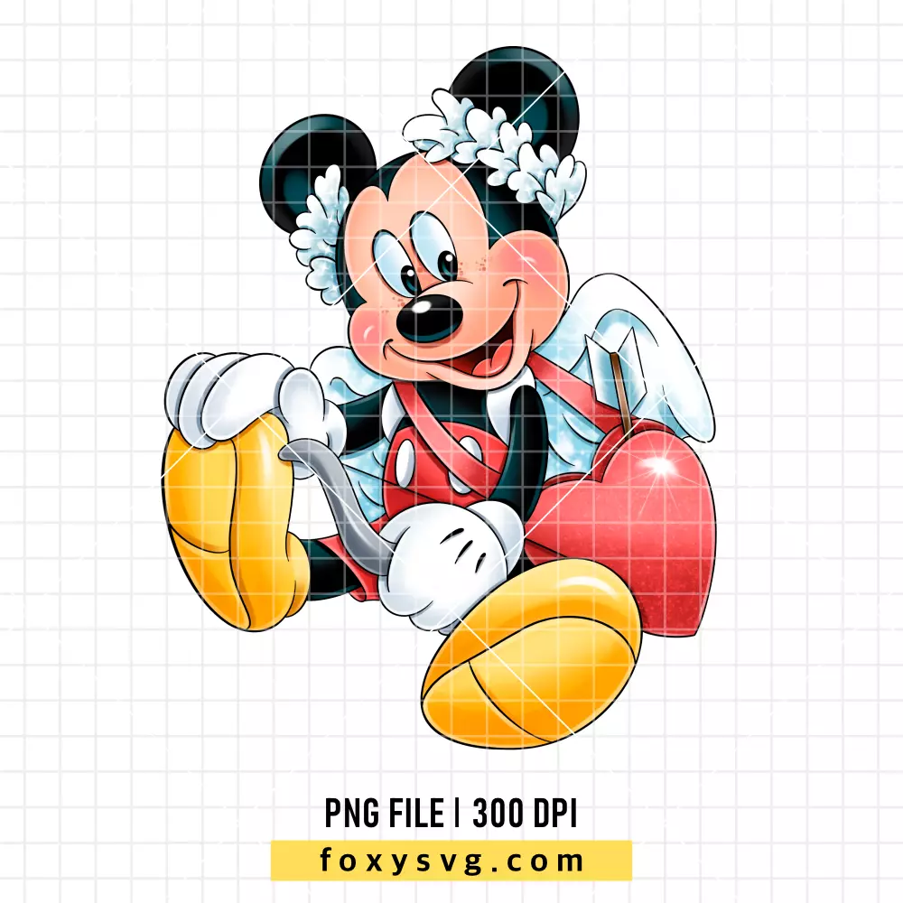 Mickey Mouse Cupid Valentine PNG, Valentine’s Day PNG, Disney PNG, Sublimation PNG