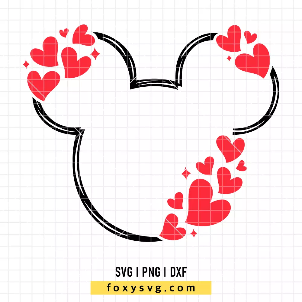 Mickey Mouse Heart Wreath SVG, PNG | Disney SVG Cut File for Cricut & Silhouette