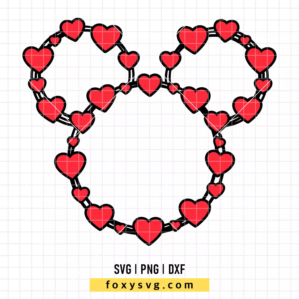 Mickey Mouse Hearts SVG, PNG | Disney SVG Cut File for Cricut & Silhouette