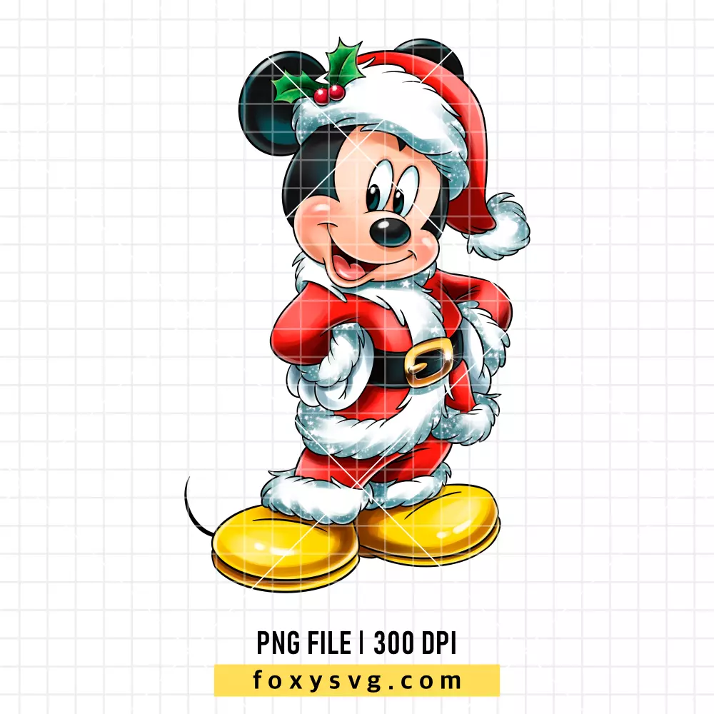 Mickey Mouse Santa Christmas PNG, Christmas PNG, Disney PNG, Sublimation PNG