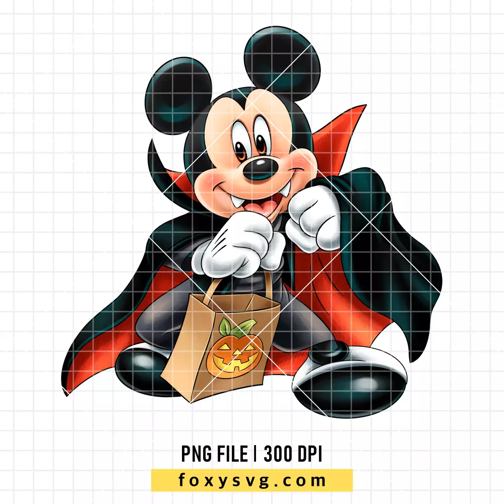 Mickey Mouse Vampire PNG, Halloween PNG, Disney PNG, Sublimation PNG