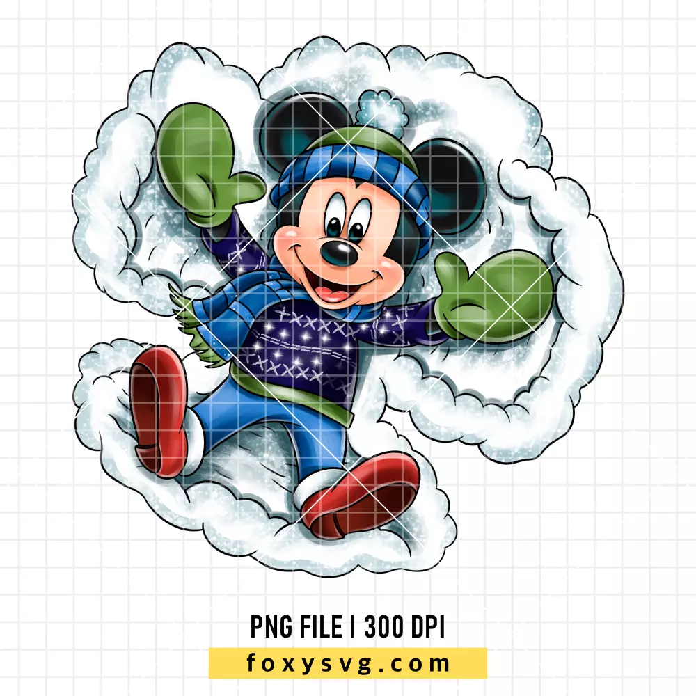 Mickey Snow Angel Christmas PNG, Christmas PNG, Disney PNG, Sublimation PNG