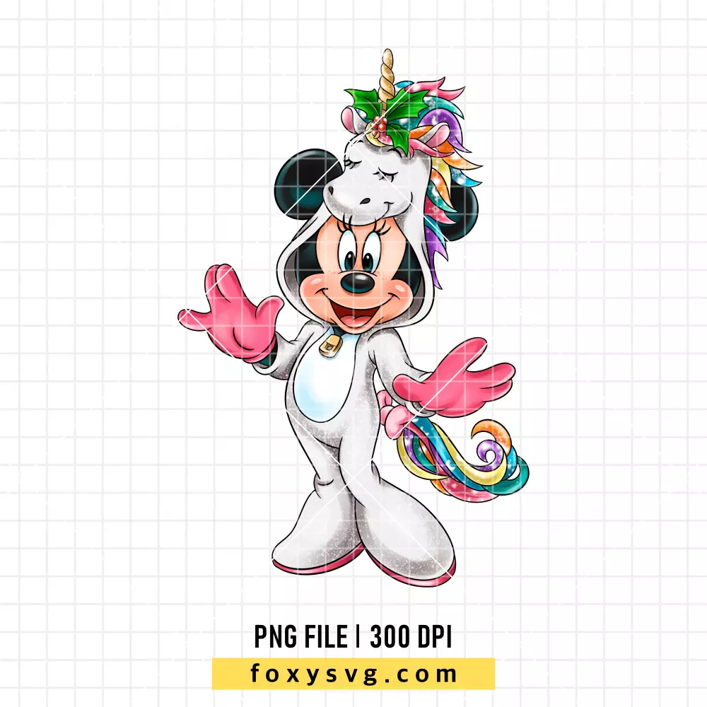 Minnie Christmas Unicorn PNG, Christmas PNG, Disney PNG, Sublimation PNG