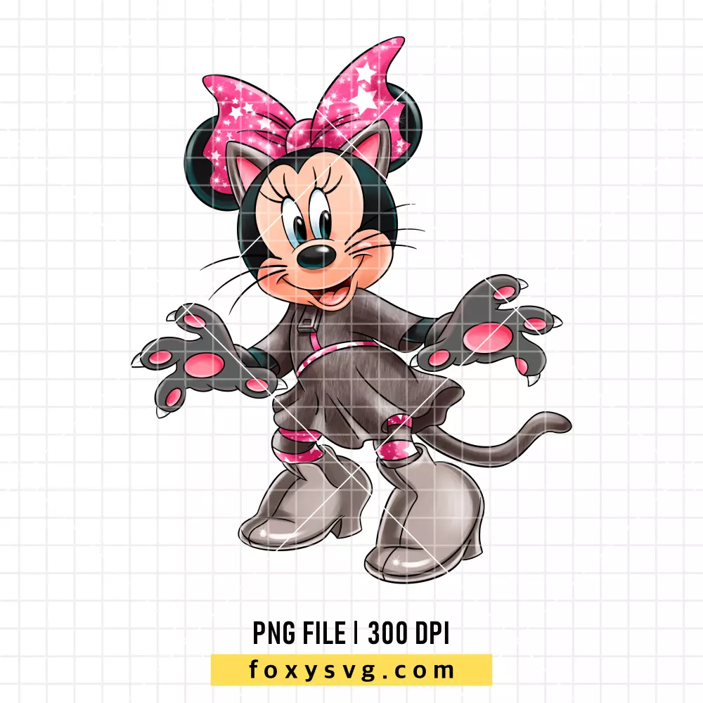Minnie Mouse Halloween Cat PNG, Halloween PNG, Disney PNG, Sublimation PNG
