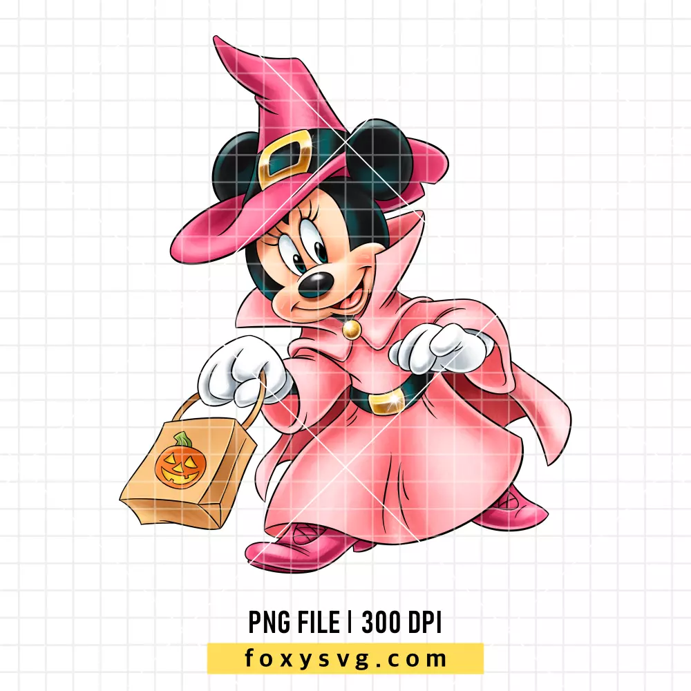 Minnie Mouse Halloween Witch PNG, Halloween PNG, Disney PNG, Sublimation PNG