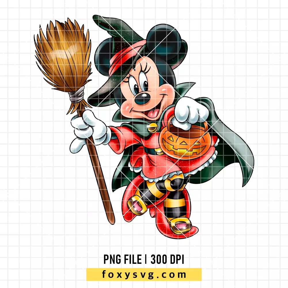 Minnie Mouse Witch Halloween PNG, Halloween PNG, Disney PNG, Sublimation PNG