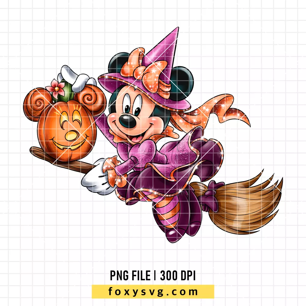 Halloween Witch Minnie Mouse PNG, Halloween PNG, Disney PNG, Sublimation PNG