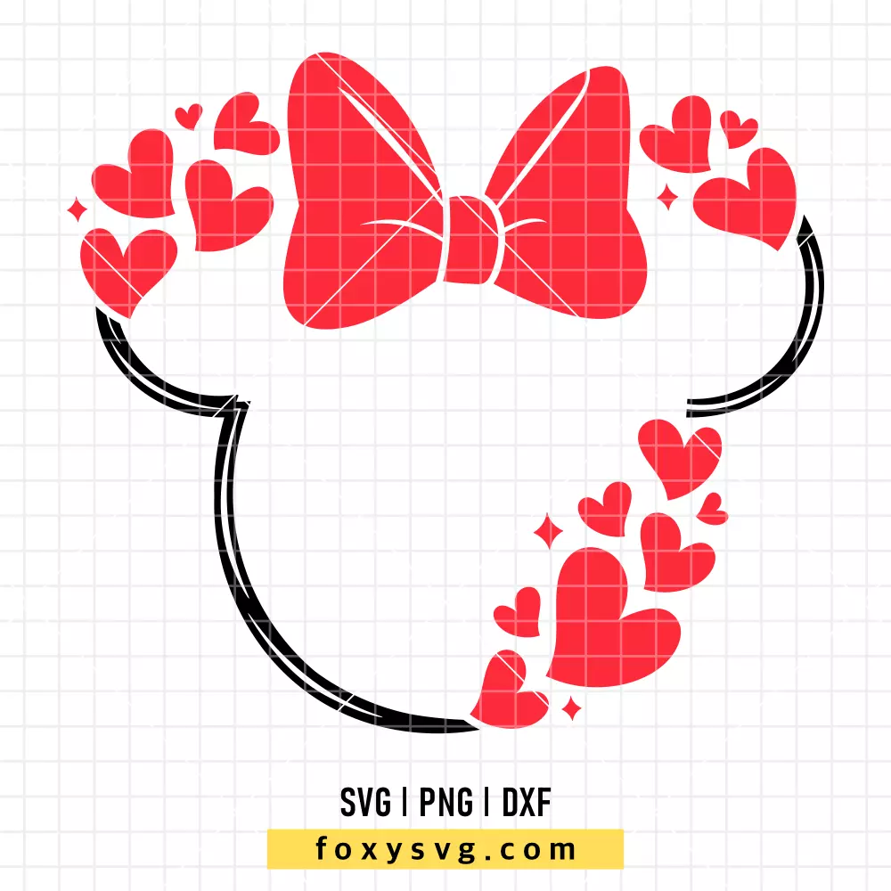 Minnie Mouse Heart Wreath SVG | Disney SVG PNG Design for Cricut, Silhouette