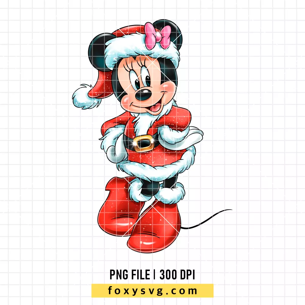 Minnie Mouse Santa Christmas PNG, Christmas PNG, Disney PNG, Sublimation PNG