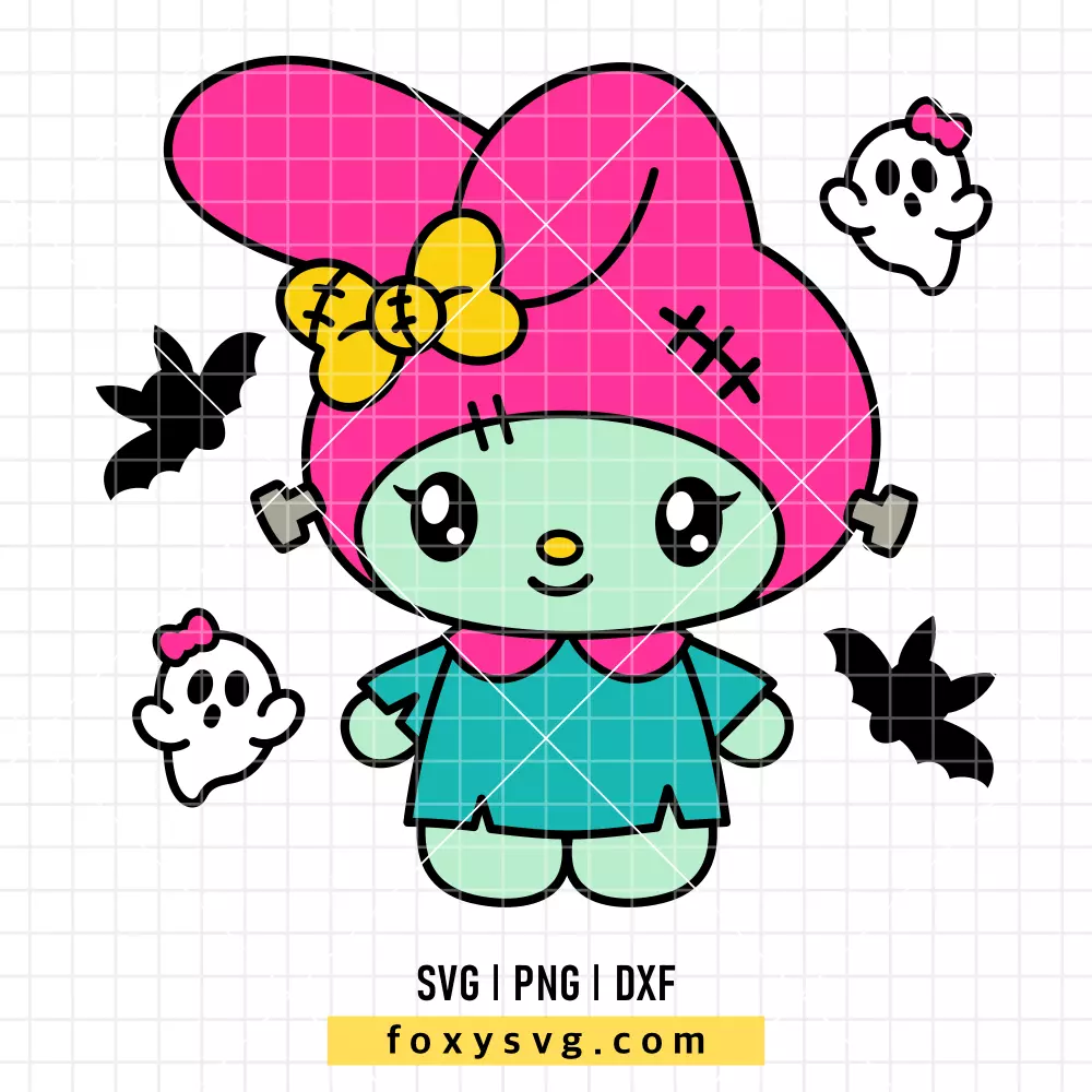 My Melody Frankenstein SVG | Sanrio SVG PNG Design for Cricut, Silhouette