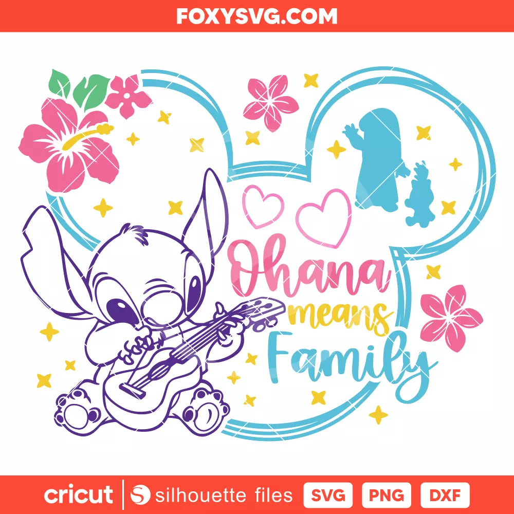 Ohana Means Family Stitch Svg, Lilo & Stitch Svg, Disney Svg, Cricut, Silhouette SVG Cut File