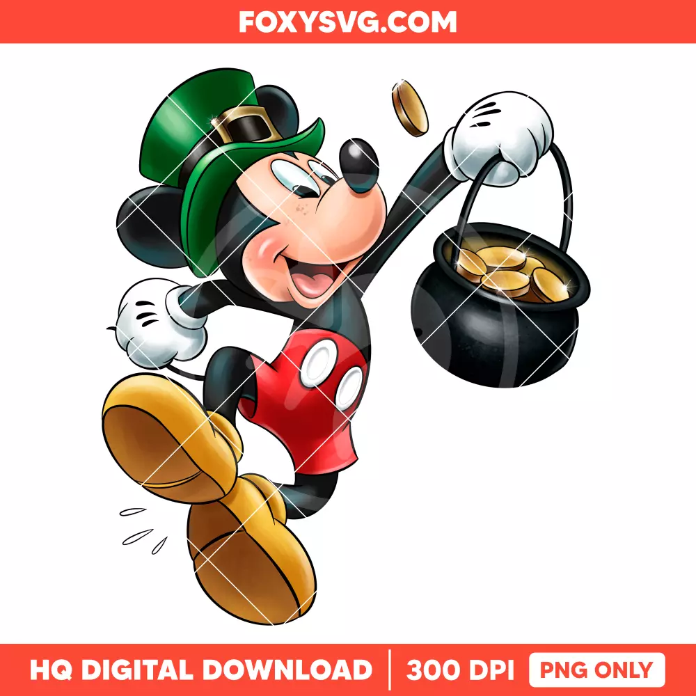 Mickey Mouse Lucky PNG, St. Patrick's Day PNG, Disney PNG, Sublimation PNG