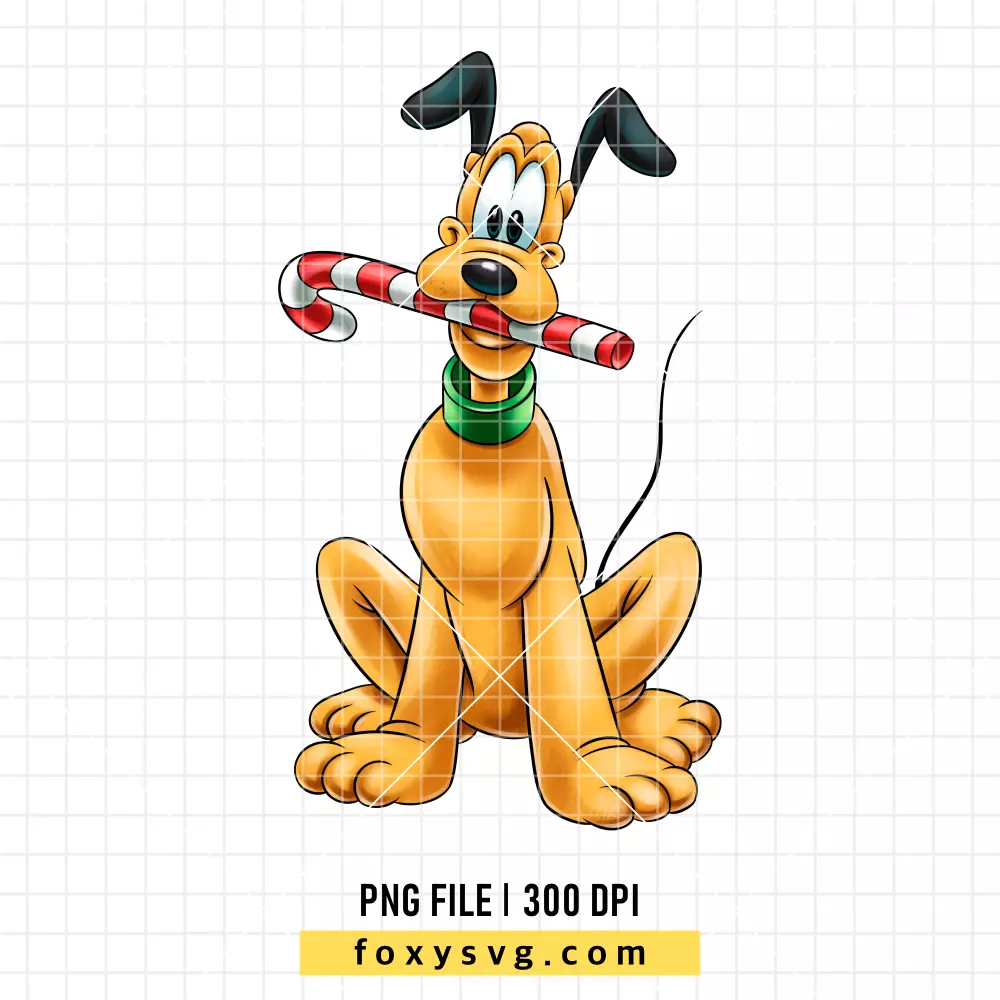Pluto Christmas Candy PNG, Christmas PNG, Disney PNG, Sublimation PNG
