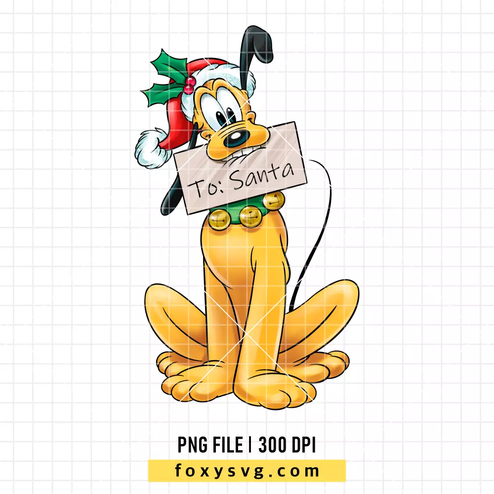 Pluto Christmas PNG, Christmas PNG, Disney PNG, Sublimation PNG