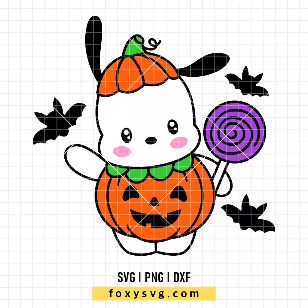 Pochacco Pumpkin SVG | Sanrio SVG PNG Design for Cricut, Silhouette
