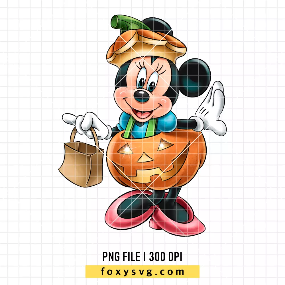 Pumpkin Minnie Mouse PNG, Halloween PNG, Disney PNG, Sublimation PNG