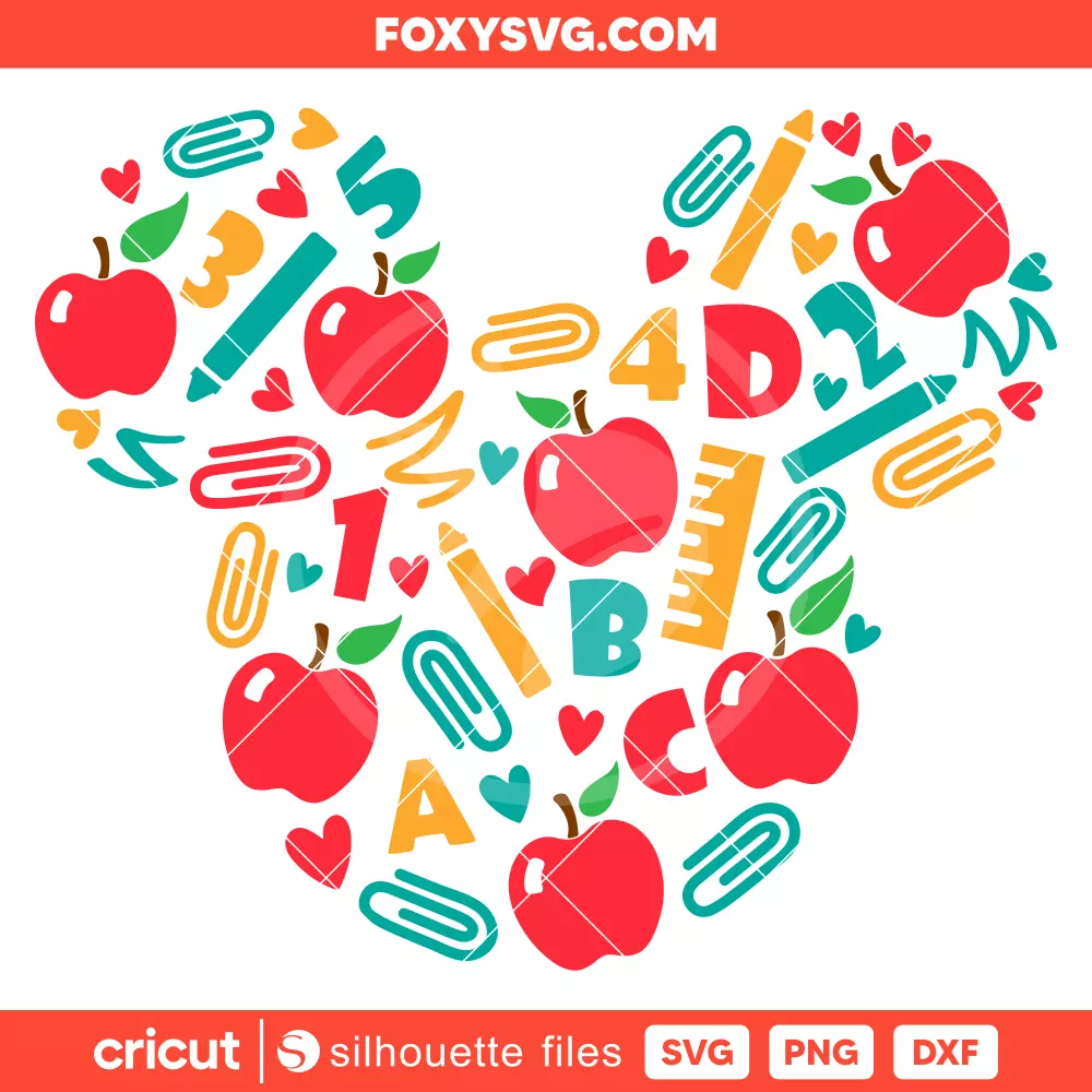 School Teacher Mickey Svg, Graduation Svg, Disney Svg, Cricut, Silhouette SVG Cut File