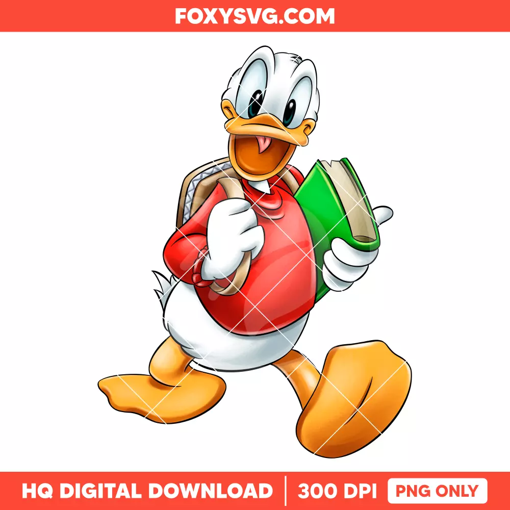 Donald Duck School PNG, Graduation PNG, Disney PNG, Sublimation PNG