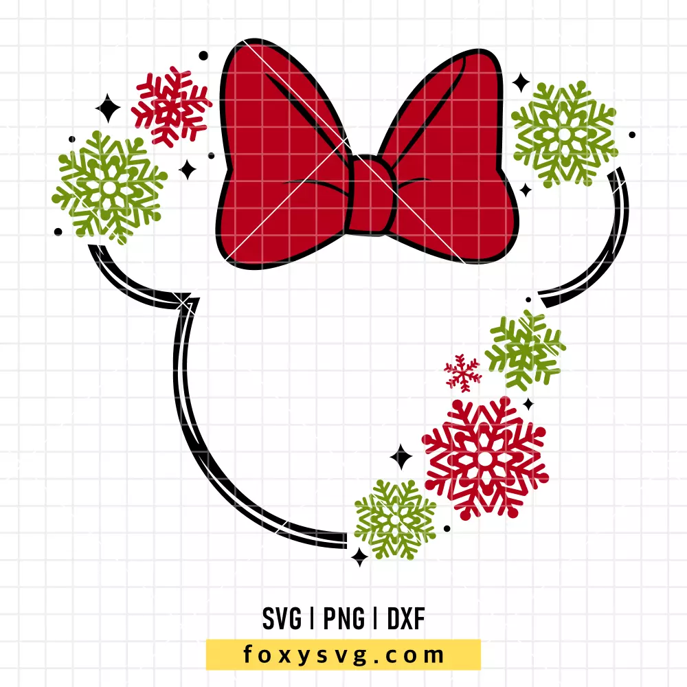 Snowflakes Wreath Minnie SVG, PNG | Disney SVG Cut File for Cricut & Silhouette