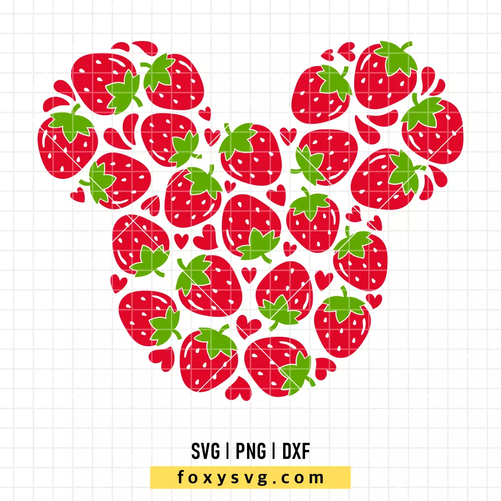 Strawberry Mickey Mouse SVG, PNG | Disney SVG Cut File for Cricut & Silhouette