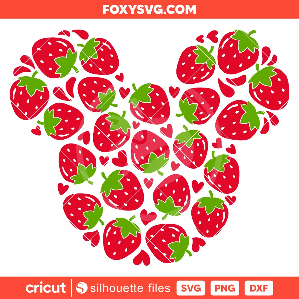 Strawberry Mickey Mouse Svg, Summer Svg, Disney Svg, Cricut, Silhouette SVG Cut File