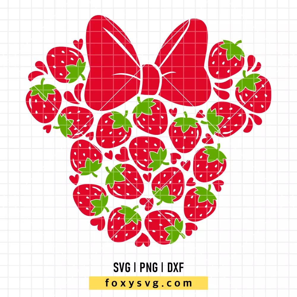 Strawberry Minnie Mouse SVG, PNG | Disney SVG Cut File for Cricut & Silhouette