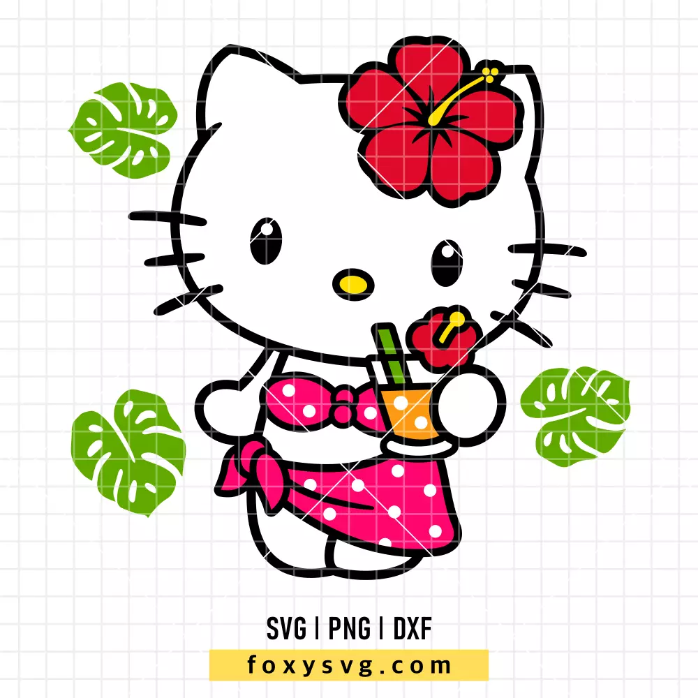 Summer Hello Kitty SVG | Sanrio SVG PNG Design for Cricut, Silhouette