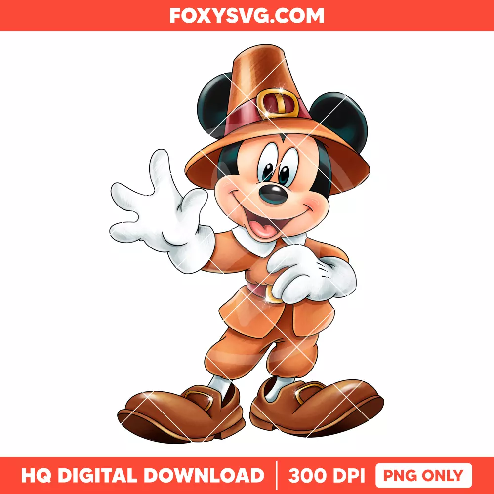 Mickey Mouse Thanksgiving PNG, Happy Thanksgiving PNG, Disney PNG, Sublimation PNG