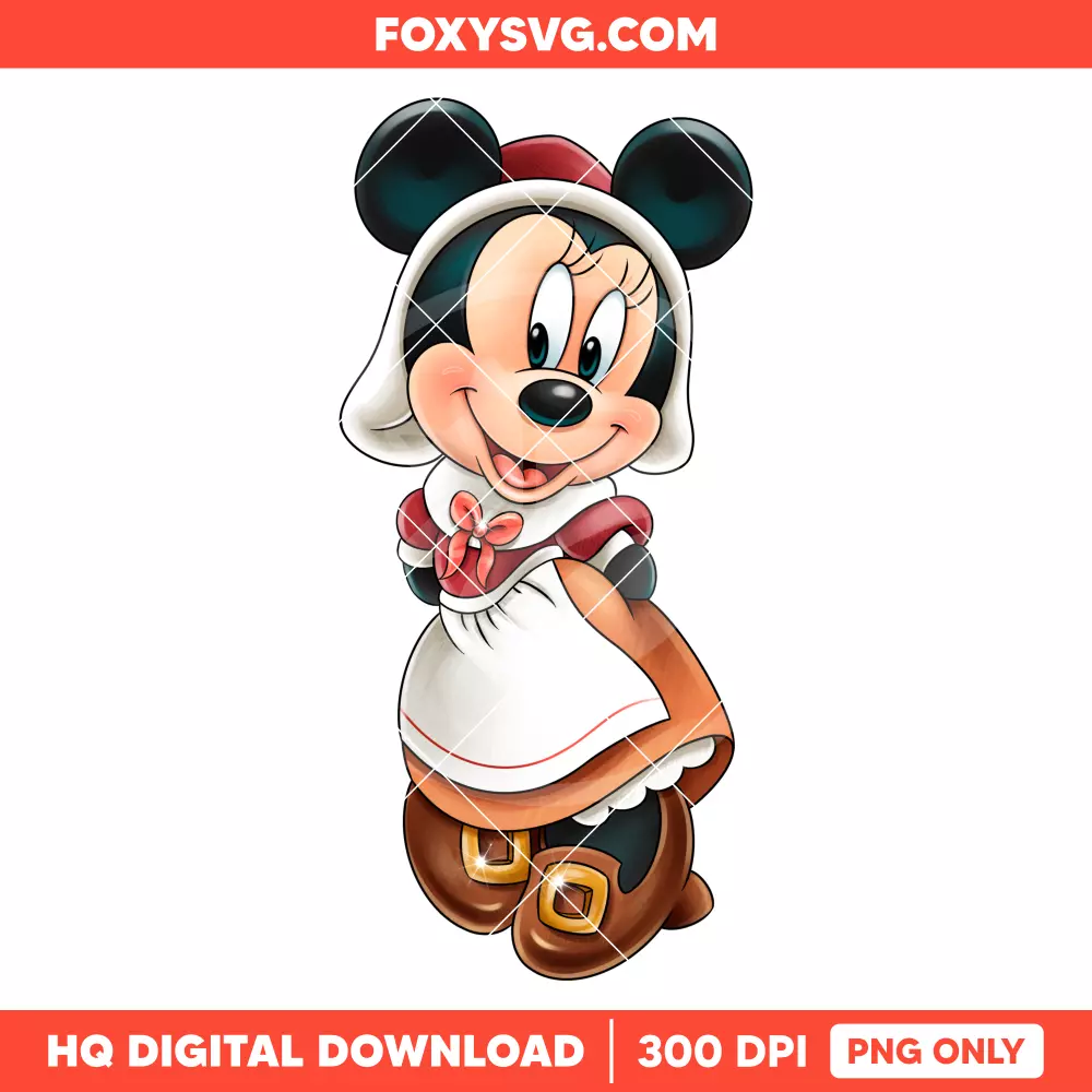 Minnie Mouse Thanksgiving PNG, Happy Thanksgiving PNG, Disney PNG, Sublimation PNG