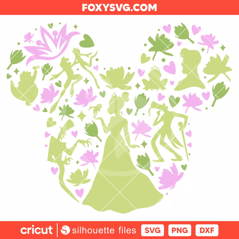 Tiana The Princess and the Frog Svg, Disney Princess Svg, Cricut, Silhouette SVG Cut File
