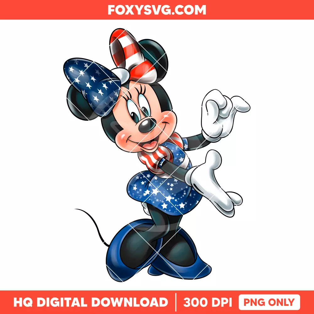 Minnie Mouse July 4th PNG, Independence Day PNG, Disney PNG, Sublimation PNG