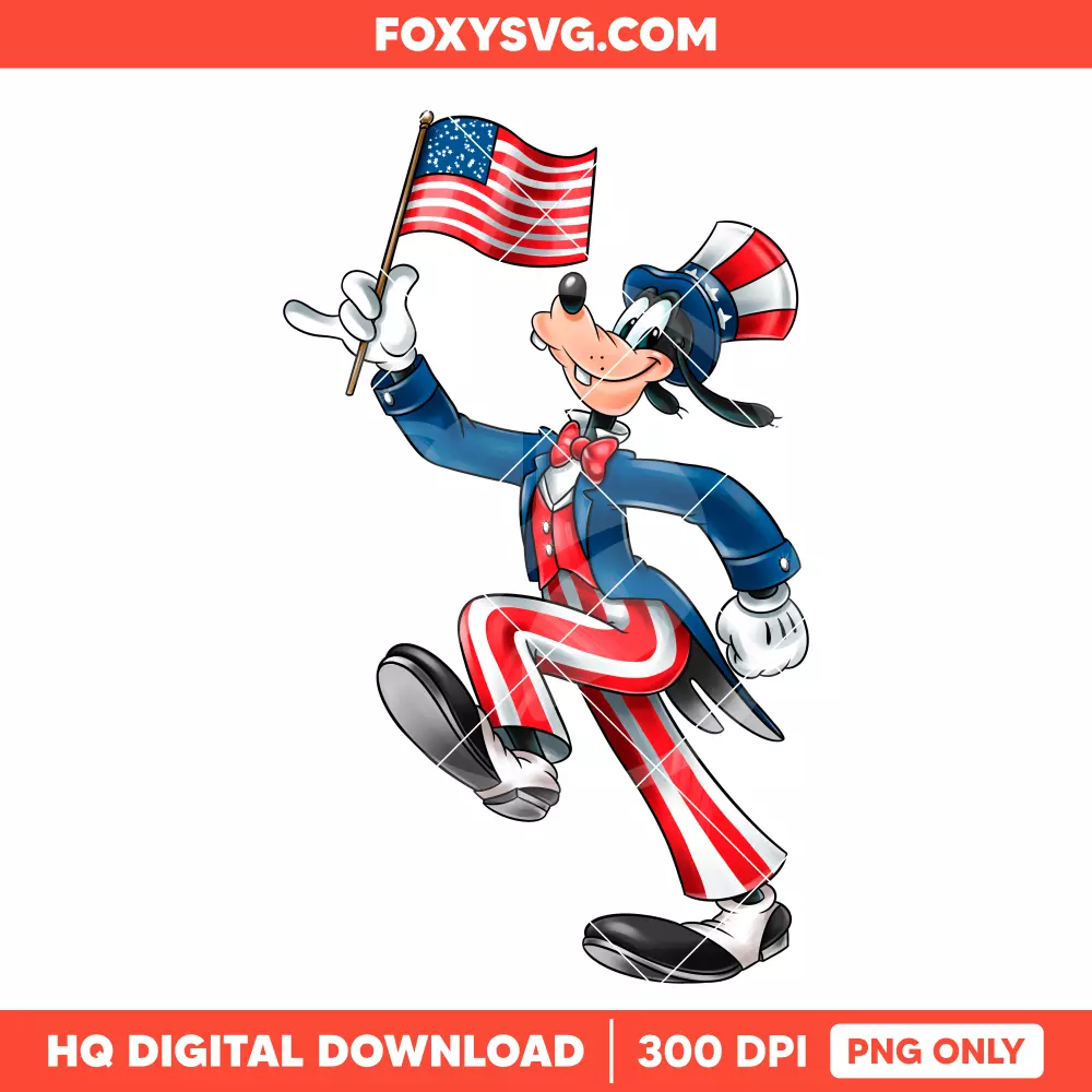 Goofy July 4th PNG, Independence Day PNG, Disney PNG, Sublimation PNG