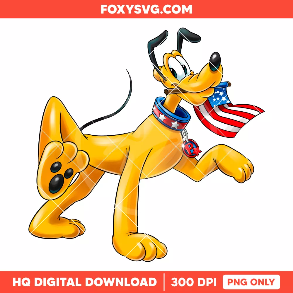 Pluto July 4th PNG, Independence Day PNG, Disney PNG, Sublimation PNG
