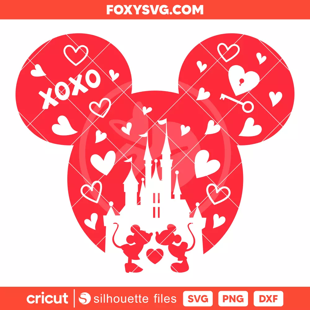 Valentine Mickey Mouse Svg, Valentine’s Day Svg, Disney Svg, Cricut, Silhouette SVG Cut File