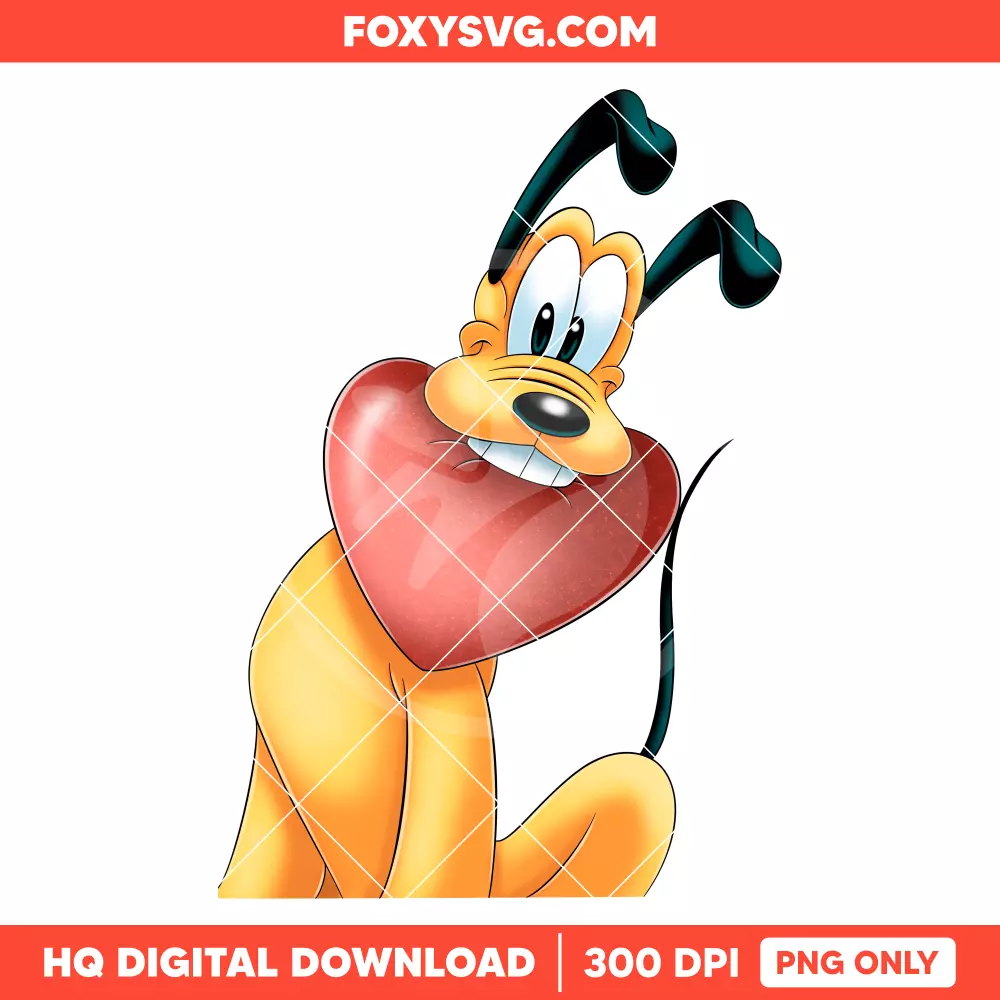 Pluto Valentine PNG, Happy Valentine’s Day PNG, Disney PNG, Sublimation PNG