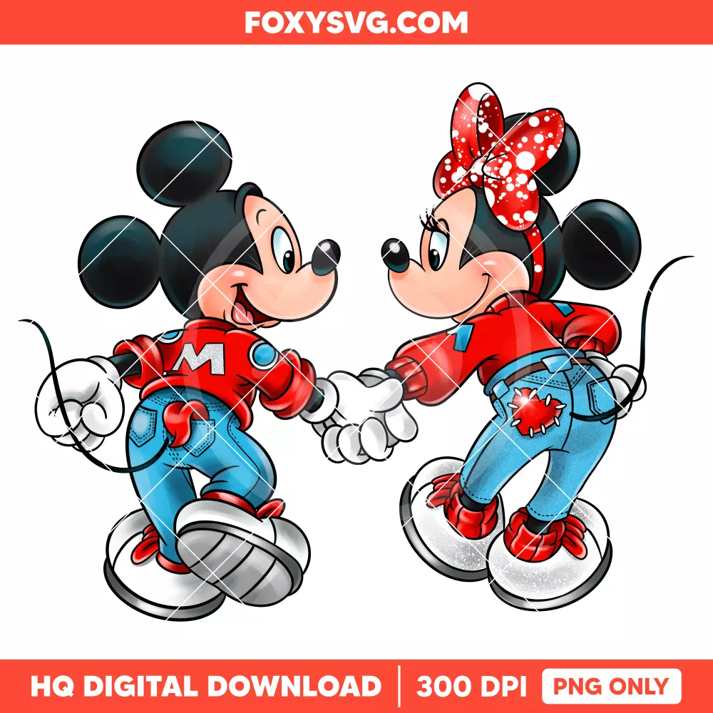 Mickey and Minnie In Love Valentine PNG, Happy Valentine’s Day PNG, Disney PNG, Sublimation PNG