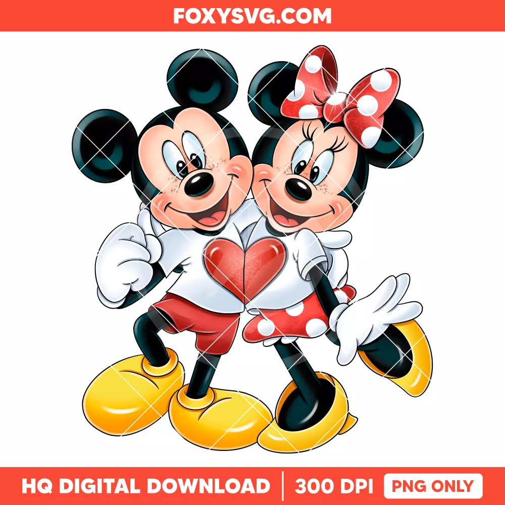 Mickey and Minnie Valentine PNG, Happy Valentine’s Day PNG, Disney PNG, Sublimation PNG