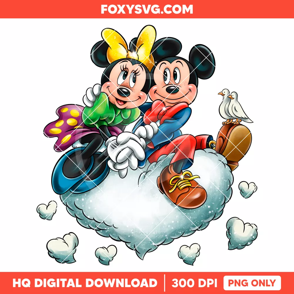 Mickey and Minnie Valentine PNG, Happy Valentine’s Day PNG, Disney PNG, Sublimation PNG