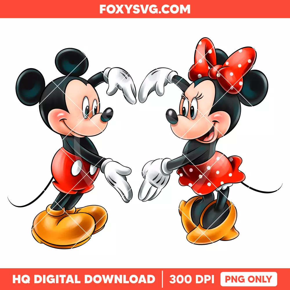 Mickey and Minnie Valentine PNG, Happy Valentine’s Day PNG, Disney PNG, Sublimation PNG